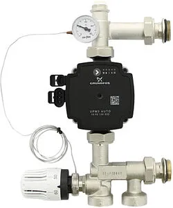 Узел насосно-смесительный с насосом Grundfos UPM3 25-70 130 Uni-fitt Solomix Mini 474U1100, 1