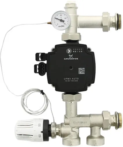 Узел насосно-смесительный с насосом Grundfos UPM3 25-70 130 Uni-fitt Solomix Mini 474U1100