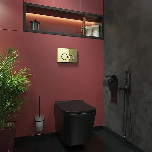 Клавиша смыва для унитаза IDDIS Unisteel 001 UNS01GGi77 матовое золото