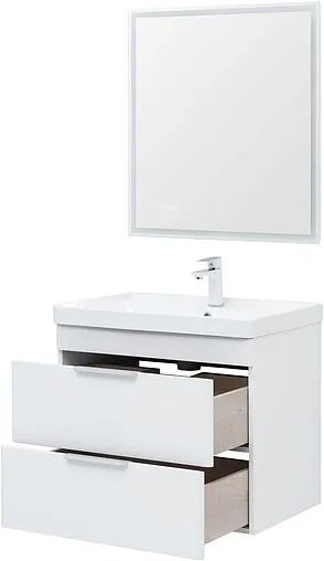 Тумба-умывальник Aquanet Ирис new 70 белый глянец 00310145+