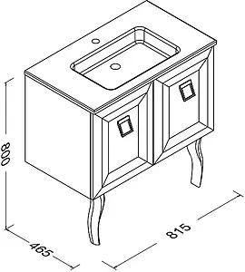 Тумба-умывальник напольная ISVEA Aria 80 чёрный 27AAS004080I+10SL51081SV Тумба-умывальник напольная ISVEA Aria 80 чёрный 27AAS004080I+10SL51081SV, 2