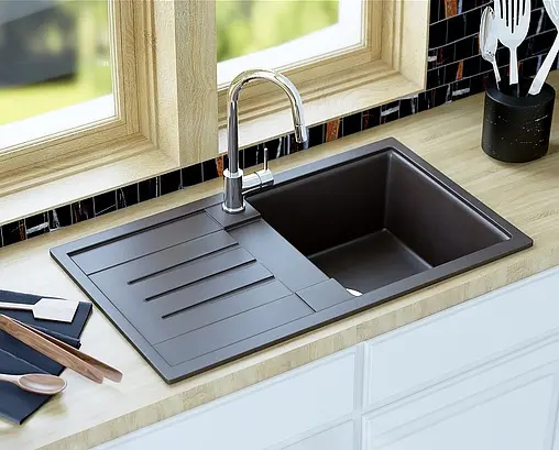Мойка кухонная Aquaton Верона 85.5 графит 1A710032VR210 Мойка кухонная Aquaton Верона 85.5 графит 1A710032VR210