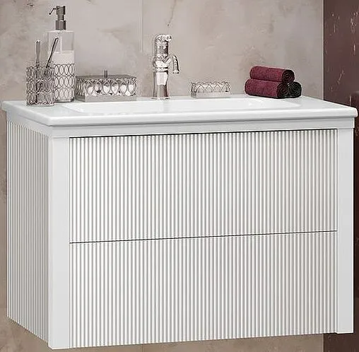 Тумба под умывальник подвесной Opadiris Рубинно 80 белый глянц 00-00007341