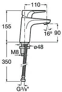 Смеситель для раковины Roca Atlas хром 75A3290C0M Смеситель для раковины Roca Atlas хром 75A3290C0M, 2
