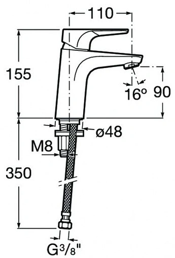 Смеситель для раковины Roca Atlas хром 75A3290C0M