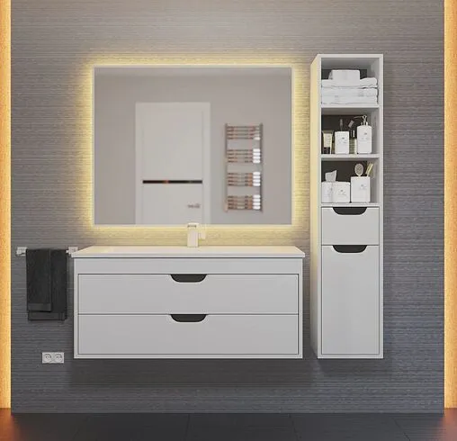 Тумба под умывальник подвесная Uperwood UPD Modul 95 белый с графитовыми вставками 2930205356 Тумба под умывальник подвесная Uperwood UPD Modul 95 белый с графитовыми вставками 2930205356