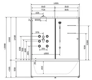 Душевой бокс 1700x850мм Am.Pm Sense W75B-170-085WTA Душевой бокс 1700x850мм Am.Pm Sense W75B-170-085WTA, 2