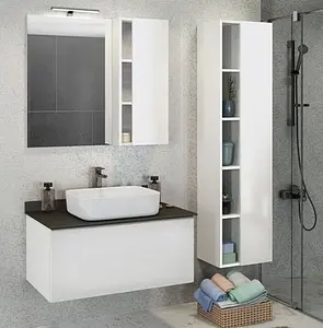 Шкаф-зеркало Comforty Милан 90 R белый 00004137130CF Шкаф-зеркало Comforty Милан 90 R белый 00004137130CF, 3