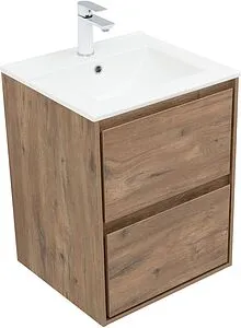 Тумба-умывальник подвесная Aquanet Милан 50 дуб рустикальный 00336376+00303190, 4