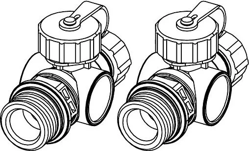 Концевая группа коллектора Комплект для заполнения и слива системы для коллекторов систем отопления TECEflex 712562