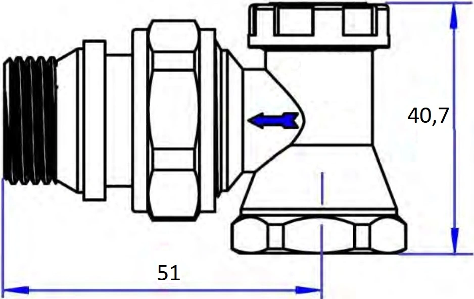 Вентиль запорный угловой ½&quot; в/н IVANCI IVC.103004.N.03