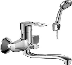Смеситель для ванны с длинным изливом Rossinka хром T40-34 Смеситель для ванны с длинным изливом Rossinka хром T40-34, 1