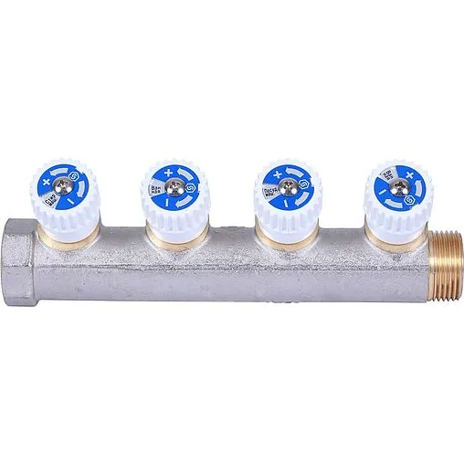 Коллектор регулирующий проходной 4 отвода ¾"в/н x ½"н Stout SMB 6852 341204 Коллектор регулирующий проходной 4 отвода ¾"в/н x ½"н Stout SMB 6852 341204