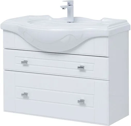 Тумба под умывальник подвесная Aquanet Рондо 85 белый глянец 00304289