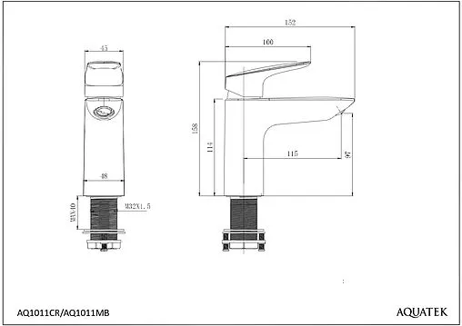 Смеситель для раковины Aquatek Вега хром AQ1011CR