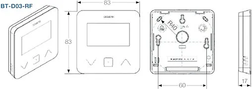 Радиотерморегулятор комнатный WATTS BT-D03-RF NOIR GT черный 10084874