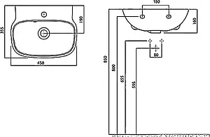 Раковина Am.Pm Serenity 45 белый C404811WH Раковина Am.Pm Serenity 45 белый C404811WH, 2