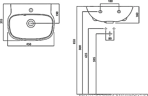 Раковина Am.Pm Serenity 45 белый C404811WH Раковина Am.Pm Serenity 45 белый C404811WH