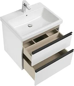 Тумба-умывальник подвесная Roca Domi 60 белый/чёрный матовый A857458806+ Тумба-умывальник подвесная Roca Domi 60 белый/чёрный матовый A857458806+, 4