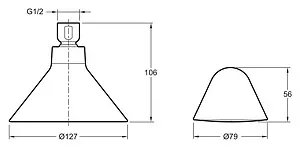 Лейка верхнего душа Jacob Delafon Moxie хром/белый E9245-CP, 2