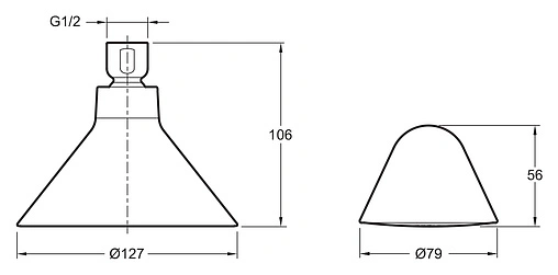 Лейка верхнего душа Jacob Delafon Moxie хром/белый E9245-CP