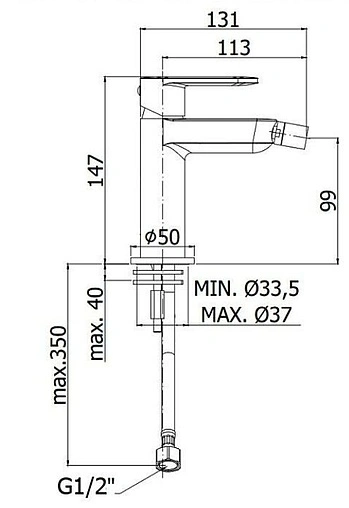 Смеситель для биде Paffoni Candy хром CA131CR Смеситель для биде Paffoni Candy хром CA131CR