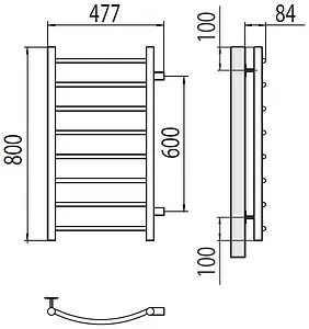 Полотенцесушитель водяной лесенка Terminus Классик П8 400х800 бп600 полированная сталь 4670078530240, 2