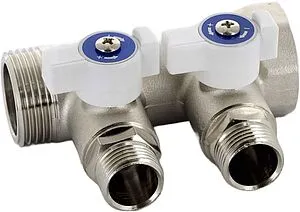 Коллектор запорный проходной 2 отвода 1&quot;в/н x ½&quot;к Uni-fitt 424N4220, 2