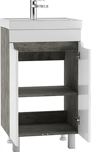 Тумба-умывальник напольная Айсберг Мечта 50 белый/бетон DM2331T+4607152361544
