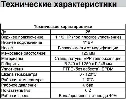 Насосный модуль с 3-х ходовым смесительным клапаном 1"в х 1½"н Meibes MK M45841.5EARU без насоса