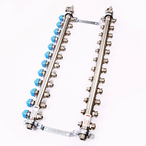 Группа коллекторная без расходомеров 12 отводов 1&quot;н/н x ¾&quot;ек Uni-fitt 456W4312