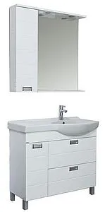 Шкаф-зеркало Aquanet Сити 90 белый 158578, 3