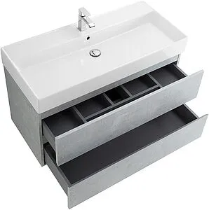 Тумба-умывальник подвесная Cezares Molveno 46 80 Beton MOLVENO 46-80-2C-SO-BET+CZR-MIL-80-LVB Тумба-умывальник подвесная Cezares Molveno 46 80 Beton MOLVENO 46-80-2C-SO-BET+CZR-MIL-80-LVB, 4