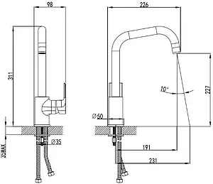 Смеситель для кухни SMARTsant Соул хром SM333501AA, 2