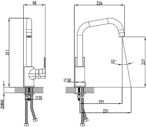 Смеситель для кухни SMARTsant Соул хром SM333501AA