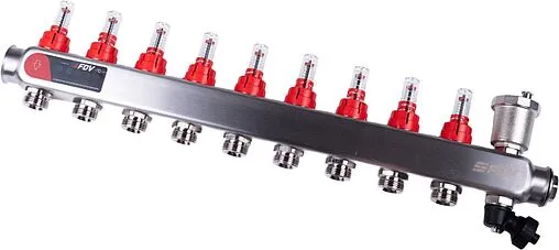 Группа коллекторная с расходомерами 9 отводов 1&quot;в/в x ¾&quot;ек FDV S1103C-2/9