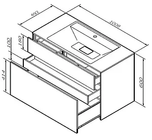 Тумба под умывальник подвесная Am.Pm Inspire 2.0 100 элегантный серый M50AFHX1003EGM Тумба под умывальник подвесная Am.Pm Inspire 2.0 100 элегантный серый M50AFHX1003EGM, 2