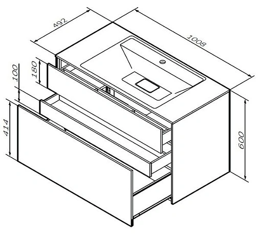 Тумба под умывальник подвесная Am.Pm Inspire 2.0 100 элегантный серый M50AFHX1003EGM Тумба под умывальник подвесная Am.Pm Inspire 2.0 100 элегантный серый M50AFHX1003EGM