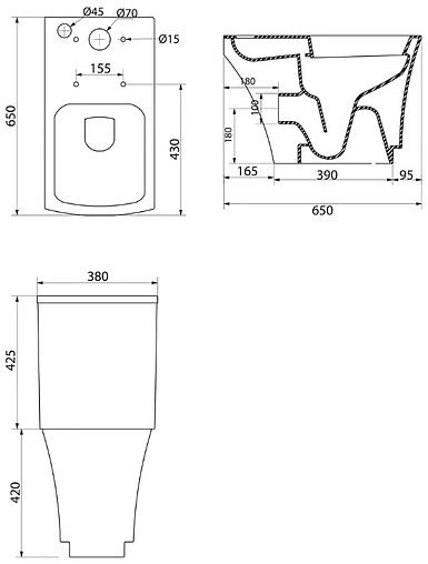 Чаша унитаза BelBagno Regina белый BB104CP
