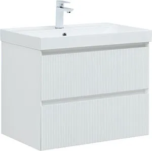 Тумба-умывальник подвесная Aquanet Альтера 70 белый матовый 00337155+00333267, 1