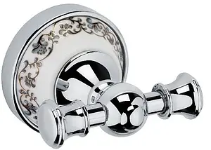 Крючок двойной Fixsen Bogema хром/белый с рисунком FX-78505A Крючок двойной Fixsen Bogema хром/белый с рисунком FX-78505A, 1