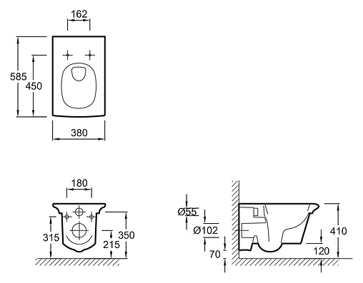 Унитаз подвесной Jacob Delafon Stillness белый E1303-00