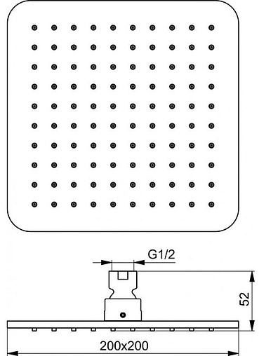 Лейка верхнего душа Ideal Standard IdealRain чёрный матовый B0024XG