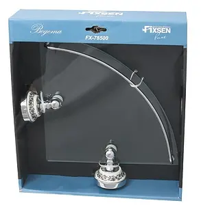 Полка Fixsen Bogema хром/белый с рисунком FX-78503A Полка Fixsen Bogema хром/белый с рисунком FX-78503A, 2