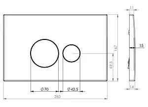 Клавиша смыва для унитаза Toni Arti Baglio TA-0086 бронза Клавиша смыва для унитаза Toni Arti Baglio TA-0086 бронза, 2