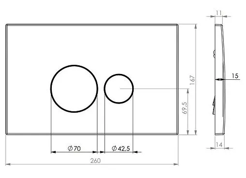Клавиша смыва для унитаза Toni Arti Baglio TA-0086 бронза Клавиша смыва для унитаза Toni Arti Baglio TA-0086 бронза