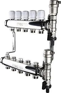 Группа коллекторная без расходомеров 5 отводов 1&quot;в/в x ¾&quot;ек Valtec VTc.588.EMNX.0605, 1