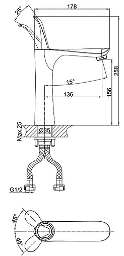 Смеситель для раковины D&amp;K Venice Baciano белый матовый/хром DA1032656