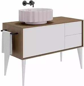 Тумба-умывальник Kerama Marazzi Atollo 80 белый матовый/дерево AT.110\WHT.M+, 5