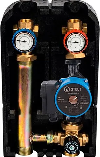 Насосный модуль с термостатическим смесительным клапаном 1½"н х 1"в Stout SDG-0002-002504 с насосом Stout SPC 25/60-180